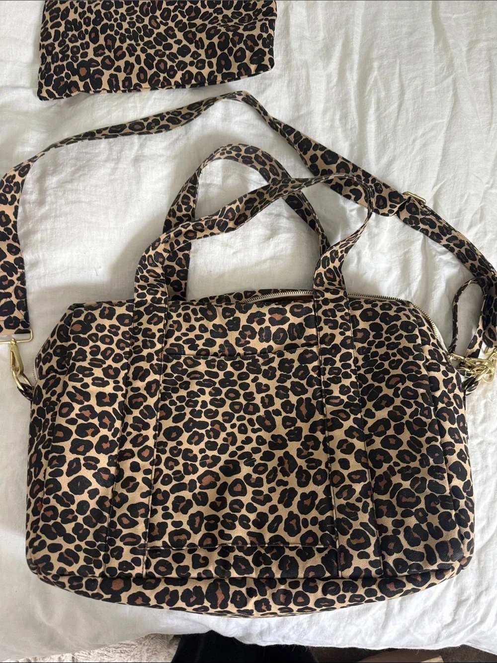 Rivedroite Paris Anti-Diaper bag Leopard Print Tote Bag in Tan and Black